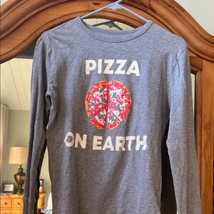 J.Crew Crewcuts XL Gray Kids Shirt with Pizza Graphic
